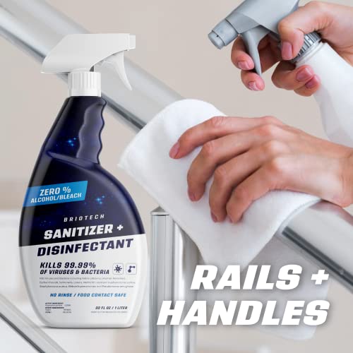 BRIOTECH Sanitizer + Disinfectant, Kills 99.99% of Viruses & Bacteria, HOCl Hypochlorous Spray, 0% Bleach, 0% Alcohol, Food Contact Safe, Eliminate Non-Living Allergens & Remove Pet Odor - Image 4